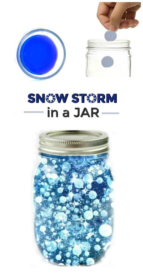 Snow Storm In A Jar, Storm In A Jar, Winter Science Experiments, Winter Science, Experiment For Kids, Preschool Science Activities, Science Crafts, Winter Activities For Kids, Kid Experiments