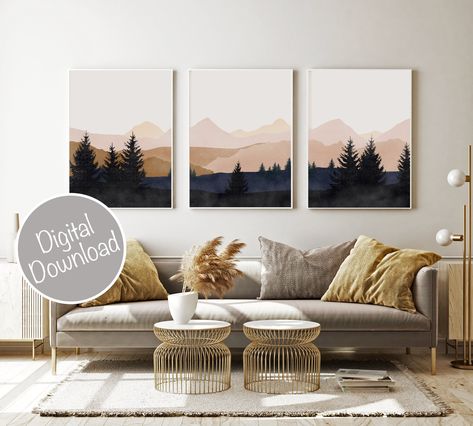 Mountain Wall Art Gallery Wall Set, 3 Piece Wall Art, Watercolor Mountain Print, Landscape Print Set, Modern Home Decor, Printable Triptych https://www.etsy.com/listing/899837637 Mid Century Landscape, Abstract Mountain, Mid Century Modern Wall Art, Above Bed Decor, Mid Century Modern Walls, Southwestern Decorating, Mountain Print, 3 Piece Wall Art, Mountain Wall Art