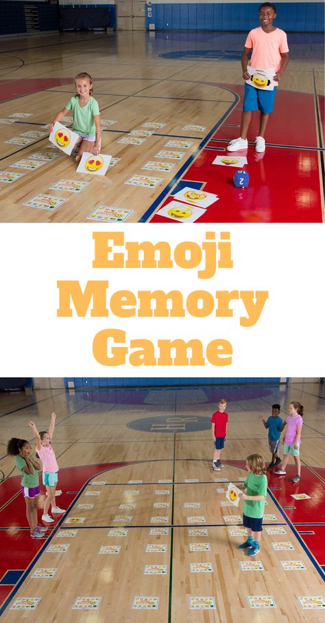 Our new Jumbo Emoji Memory Game incorporates both team building and competition elements. It is also an active game with fitness elements and can be used in both after school programs and PE classes. After School Club Activities, Teamwork Games, After School Programs, Building Games For Kids, Gym Games For Kids, Zoom Online, School Age Activities, After School Care, Team Building Games