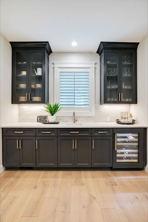 Butler Pantry Cabinets, Iron Ore Sherwin Williams Cabinets, Charcoal Gray Kitchen Cabinets, Sherwin Williams Cabinets, Iron Ore Sherwin Williams, Homestead House, Pantry Cabinets, Tiny House Nation, Condo Kitchen