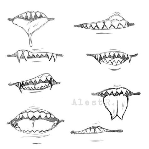 Incubus Drawing Reference, Drawings Of Demons, Drawing Base Demon, Demon Art Reference, Demon Mouth Drawing, Demon Drawing Reference, Demon Base Drawing, Demon Mouth Drawing Reference, Scary Mouth Drawing