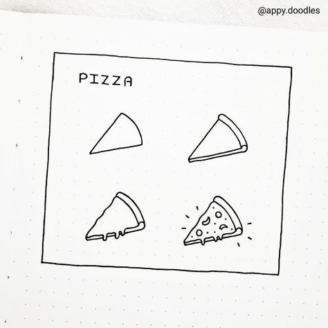 Pizza doodle how to for bullet journal Pizza Doodle Art, Pizza Doodle Drawings, Pizza Drawing Easy, Pizza Doodles, Pizza Sketch, Pizza Doodle, Sketchbook Moodboard, Unforgettable Tattoo, Yt Ideas