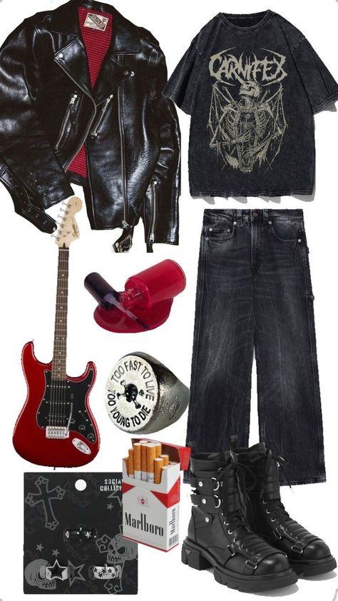 Rockstar Style Men, Rockstar Outfit Men, 80s Outfits Men, Punk Fashion Men, Rockstar Outfits, Ropa Punk Rock, Styl Grunge, Rock Star Outfit, Rockstar Style