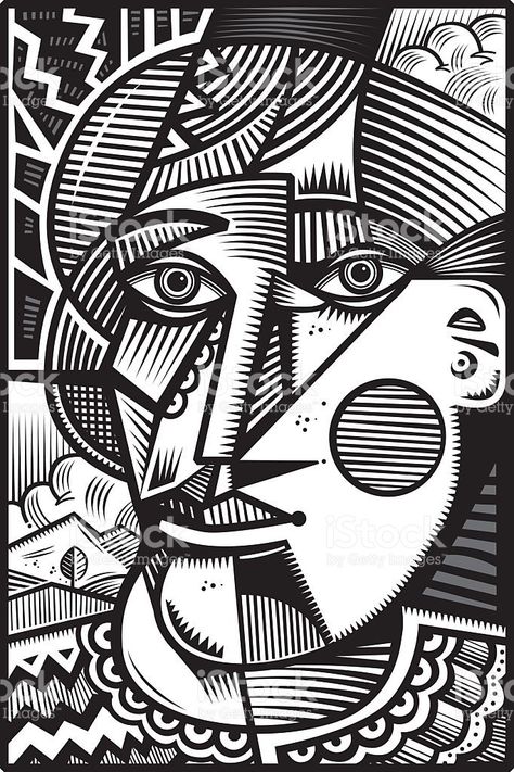 Cubist Portraits, Art Picasso, Relief Printmaking, 8th Grade Art, Cubist Art, Cubism Art, Modern Art Paintings Abstract, Linocut Art, Picasso Art