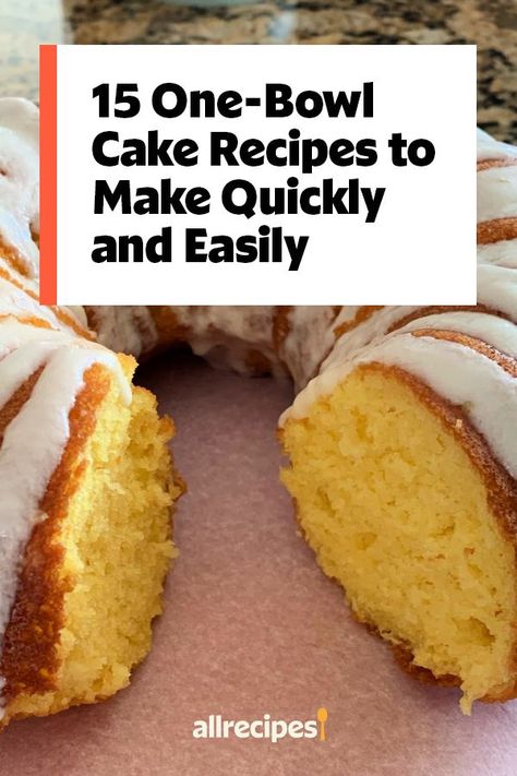 Looking for the best cake recipes? Try baking these quick and easy cake recipes! From chocolate cake to spice cake to cherry dump cake, you will love cooking these delicious one bowl cakes for an easy dessert recipe! Last Minute Cake Ideas, One Bowl Cake Easy, One Bowl Cakes Easy, Easy Cakes To Bake At Home, Easy Quick Cake Recipes Simple, Quick Simple Easy Desserts, Everyday Cake Recipes, One Bowl Baking Recipes, All In One Cake Recipes