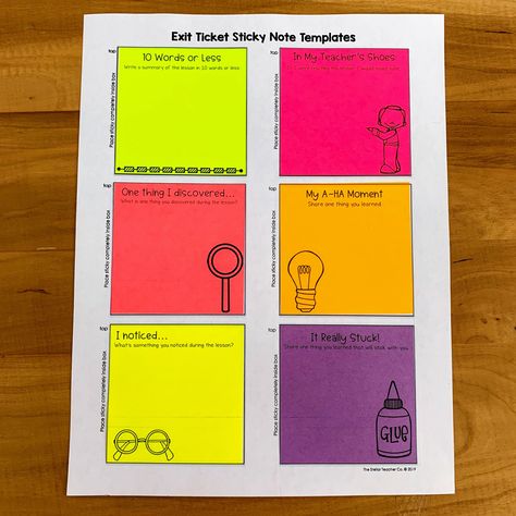 Sticky Notes Template, Sticky Notes Ideas, Print On Sticky Notes, Printable Sticky Notes, Assignment Ideas, Custom Sticky Notes, Note Taking Strategies, Feedback For Students, Notes Ideas