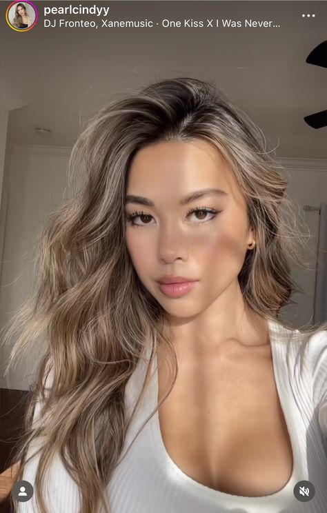 Blonde On Different Skin Tones, Hair Color For Mid Tone Skin, Tan With Light Brown Hair, Brown Hair Balayage Pale Skin, Fall Hair Color For Asian Hair, Blonde Highlights For Asian Hair, Fall Hair Colors For Asians, Blonde Hair Color Ideas Latina, Brown Blonde Balayage Asian