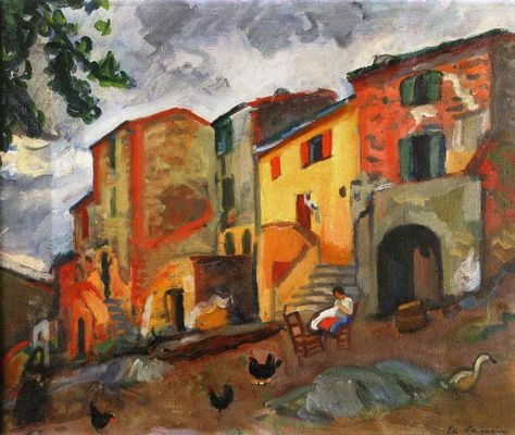 Camoin_Charles-Village_Street_Collioure Art Fauvisme, Maurice De Vlaminck, Andre Derain, Expressionist Landscape, André Derain, Village Street, Museums In Paris, Fauvism, Henri Matisse