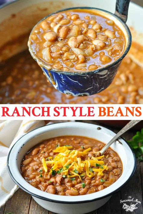 Ranch Style Beans Recipe, Ranch Style Beans, Dry Beans Recipe, Pinto Bean Recipes, Baked Bean Recipes, Homemade Ranch, Pinto Beans, Dried Beans, Vegetarian Dinner