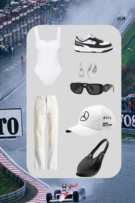 F1 Outfit For Women Mercedes, Mercedes F1 Outfit, Mercedes Woman, Paddock Outfit, Mercedes Outfit, F1 Outfit For Women, F1 Fits, F1 Party, F1 Outfit