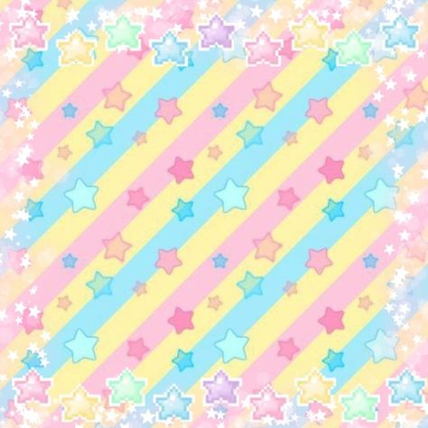 Cutecore Background, Kawaii Patterns, Pastel Rainbow Wallpaper, Heisei Retro, Journal Tools, Gfx Background, 블로그 배경, Star Border, Pastel Pattern