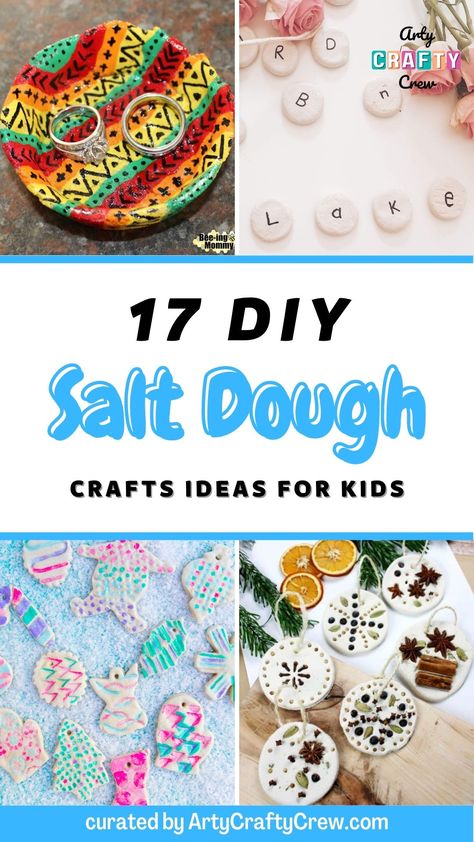 Find a good selection of DIY salt dough crafts ideas for your kid in this roundup. Tutorials curated by Arty Crafty Crew. Salt Dough Projects For Kids, Salt Dough Bowl Diy, Salt Dough Bowl, Salt Dough Creations, Air Dry Dough Ideas, No Bake Salt Dough Recipe, Salt Dough Crafts For Adults, Salt Dough Crafts For Kids, Salt Dough Art