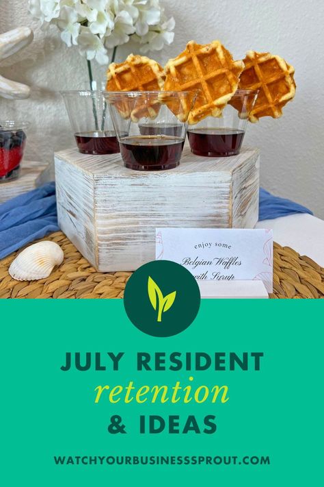 July resident retention doesn't have to be a struggle with these resident events July from Sprout Marketing. See our sizzling July apartment events and more here. July Resident Events, July Resident Event Ideas, Apartment Leasing Ideas, Apartment Events For Residents, Resident Appreciation Ideas Apartments, Resident Retention Ideas Apartments, Resident Event Ideas, Resident Events Ideas Apartments, Senior Living Marketing