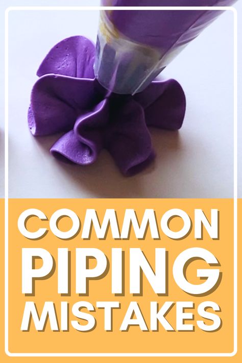 If you're trying to take your cake decorating to the next level with piping techniques, but are struggling, this video is for you! I'm sharing the top 5 mistakes to avoiding as you're adding piped decorations to your next cake or cupcakes. Enjoy! Different Piping Tips For Cake, Ateco Piping Tips, Easy Flower Piping Cupcakes, Cupcakes With Fondant Flowers, Piped Birthday Cake Ideas, Pipping Technique For Cupcakes, Cake Top Piping Ideas, Decorating Ideas For Cakes, Cake Decorating Tools For Beginners