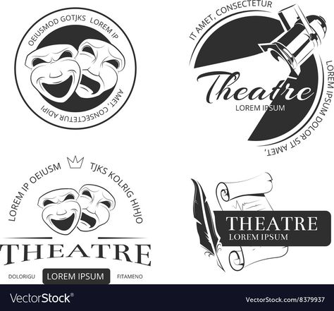 Performance Theatre, Theatrical Mask, Theatre Illustration, Theatre Logo, Theatre Sign, Theatre Performance, Vintage Theatre, Comedy And Tragedy, Theatre Design