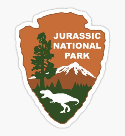 Jurassic National Park Sticker Narrows Zion National Park, Lassen Volcanic National Park, West Yellowstone, Badlands National Park, Mount Rainier National Park, California National Parks, Rainier National Park, Bryce Canyon National Park, Service Logo