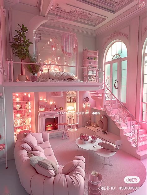 Pink Bedroom Walls, Apartment Simple, Dream Bedroom Inspiration, Cool Room Designs, Kids Room Interior Design, Pink Bedroom Decor, Room Aesthetics, Pink Room Decor, Dream Apartment Decor