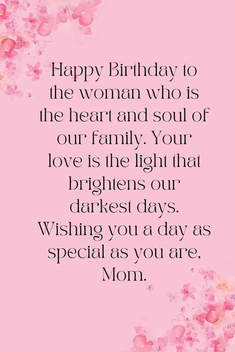 53 Heartfelt Touching Birthday Wishes for Mom - Happy Birthday Mom Happy Birthday Mother Gift Ideas, How To Wish Mom On Her Birthday, Wishing Mom Happy Birthday Quotes, Heartfelt Birthday Messages For Mom, Happy Birthday To My Second Mom, How To Wish Your Mom A Happy Birthday, Mother Birthday Wishes Messages, Hbd Mom Quotes, Cute Quotes For Moms Birthday