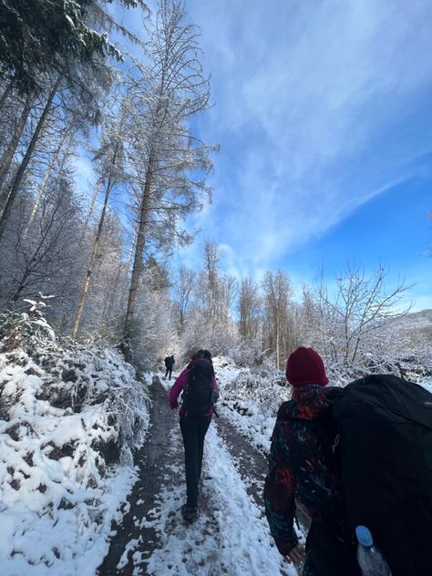 Hike Aesthetic Winter, Hiking Aesthetic Winter, Winter Hiking Aesthetic, Big Bear Trip, Oregon Spring, Hike Aesthetic, Winter Wishlist, Rainy Winter, Mountain Trip