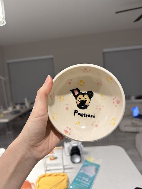 🐾 Who said mugs are the only star of the show? My custom hand-painted bowls have been stealing hearts too! 😻🎉 The perfect gift for your fur babies' birthdays or any special occasion! 🎁✨ Let them dine in style with these adorable and personalized bowls. 🐶❤️ Trust me, their happy wagging tails will be the best reward! 😍💕 #CustomPetBowls #HandpaintedGoodness #BirthdayGifts #dogbowl#catbowl#catfeeder#dogfeeder Ceramic Dog Food Bowls, Ceramic Dog Bowl Painting Ideas, Pottery Painting Dog Bowl, Painted Dog Bowl, Personalized Bowls, Painted Bowls, Dog Pottery, Ceramic Dog Bowl, Hand Painted Bowls