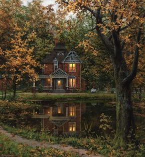 Big Garden, Autumn Painting, House Goals, Pretty House, Design Case, House Inspo, Victorian Homes, House Inspiration, In The Woods