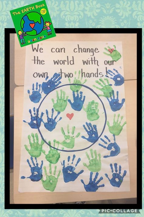 Caring For Our World Preschool Crafts, Caring For Our World Preschool, I Can Change The World With My Two Hands, Cute Earth Day Quotes, Planet Earth Preschool Activities, Earth Day Curriculum Preschool, Earthday Art Toddlers, Our World Preschool Activities, Earth Day Social Emotional Activities