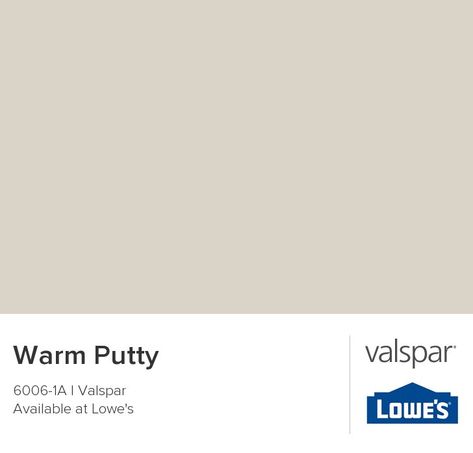 Warm Putty formally called Woodrow Wilson Putty. Taylor and Jackee's bathroo...,  #bathroo #called #formally #Jackee39s #Putty #Taylor #valsparPaintColor #Warm #Wilson #Woodrow Check more at http://painting11.tvizlet.me/warm-putty-formally-called-woodrow-wilson-putty-taylor-and-jackees-bathroo/ Valspar Paint Colors, Valspar Paint, Woodrow Wilson, Perfect Paint Color, Color Chip, Paint Samples, Big Girl Rooms, Paint Stain, Paint Colors For Home