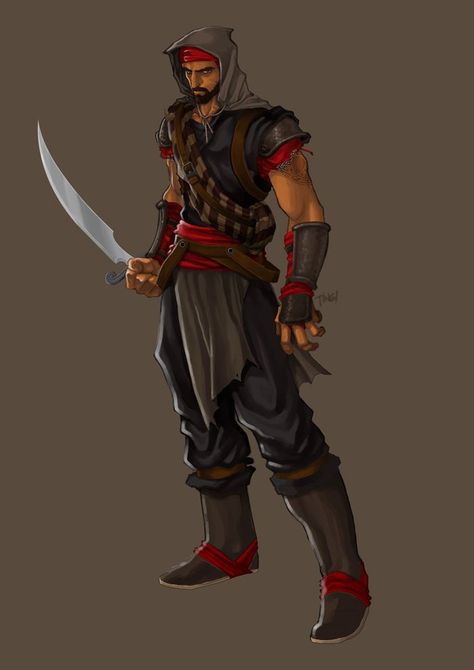 Arabic rogue, or maybe he is a good guy ranger to protect you?!  Either way a character to be reckoned with.  Serious demeanor as he knows the terrain and its terrors. Desert Bandit Fantasy Art, Dnd Bandit, Egyptian Dnd, Desert Bandit, Dark Brotherhood, Turkey Sandwich, Pathfinder Character, Fallen Angels, Shop Aesthetic