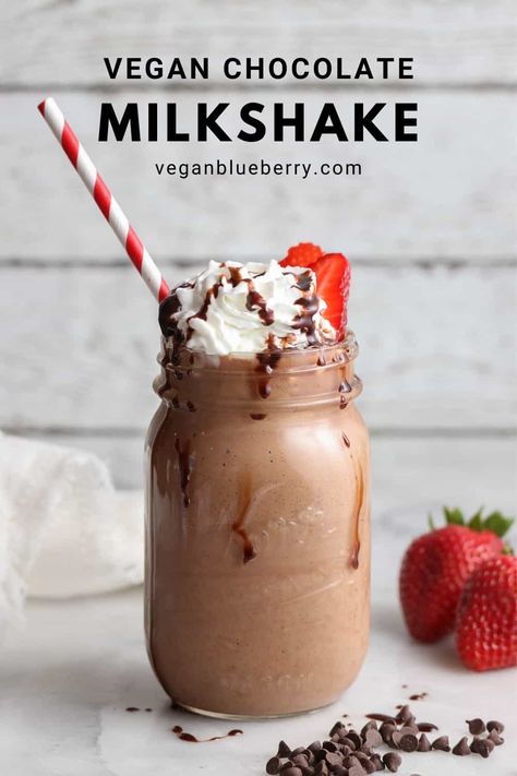 Dairy Free Chocolate Shake, Vegan Chocolate Shake, Dairy Free Milkshake Recipe, Vegan Milkshake Recipe, Vegan Chocolate Smoothie, Healthy Chocolate Milkshake Recipe, Vegan Milkshake, Healthy Chocolate Shakes, Dairy Free Milkshake