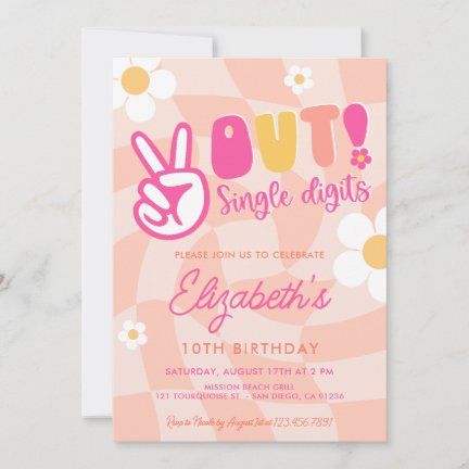 Prettypress: products on Zazzle 10 Yesr Old Girl Birthday Ideas, 10 Girl Birthday Party Ideas, Birthday Party Themes For 10 Yr Girl, 8th Girl Birthday Party Theme, 10th Birthday Party Themes For Girl, Birthday Party 10 Girl, 9th Birthday Party Themes, 10th Girl Birthday Party Ideas, 10th Birthday Invitations Girl