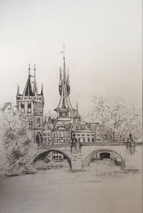 Prague Sketch, City Drawings, Lisa Tattoo, Texture Sketch, Cityscape Drawing, City Sketch, Building Sketch, Architecture Life, Meaningful Drawings