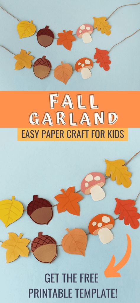 Garland Classroom Decor, Fall Garland Diy Kids, Fall Decorations Daycare, Classroom Garland Ideas, Diy School Activities, Fall Decoration Crafts For Kids, Kindergarten Fall Decorations, School Age Crafts Fall, Leave Garland Fall Diy