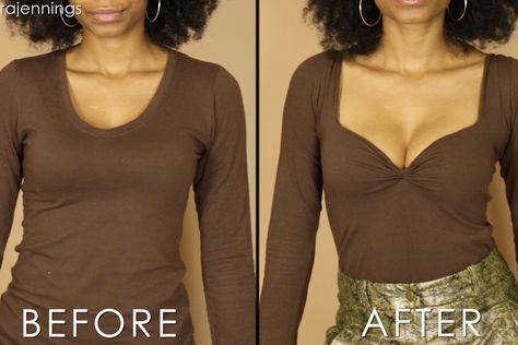 Long Sleeve Shirt Diy, Sweetheart Neckline Pattern, Square Sweetheart Neckline, Neckline Pattern, Sweetheart Neckline Top, Upcycle Clothes Diy, V Neck Shirts, Upcycle Shirt, Diy Tops