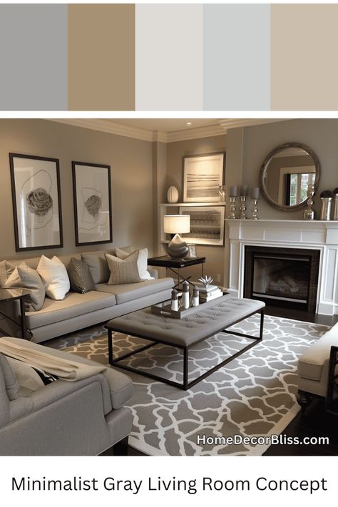 Minimalist Living Room: Gray Tones and Luxurious Textures Living Room Designs Neutral Colors, Gray Tone Living Room, Gray And Beige Living Room, Grey Carpet Living Room Color Schemes, Beige And Gray Living Room, Beige And Grey Living Room, Grey Family Rooms, Grey Carpet Living Room, Feature Wall Living Room