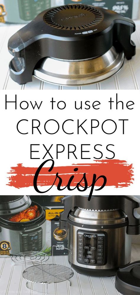 Learn how to use the Crockpot Express Crisp-a new pressure cooker that comes with a lid for air frying! Multicooker Recipes, Crisp Recipes, Crockpot Express, Instant Pot Dinner, Cooking Whole Chicken, Crock Pots, Electric Pressure Cooker Recipes, Homemade Hamburgers, Instant Recipes