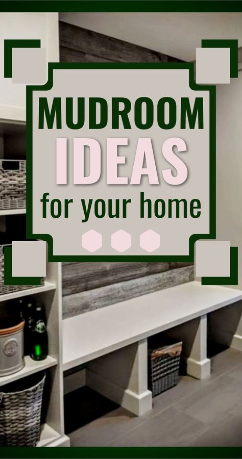 57 Mudroom Ideas For Your Home Drop Zone Mudroom Renovation Ideas, Mud Room Shelving Ideas, Basement Mud Room Entryway, Mud Room Closet Storage, Diy Mud Room Coat Rack, Diy Entry Cubbies, Backhall Ideas Mud Rooms, Diy Mud Wall, Corrugated Metal Wall Laundry Room