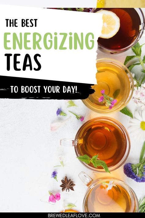 The best energizing tea to give your day a boost may already be in your cupboard! Find out which caffeinated and herbal teas can give you a quick energy boost. Tea For Morning Energy, Herbal Energy Tea Recipes, Tea Blends For Energy, Best Tea For Energy, Tea For Energy And Focus, Herbal Tea For Energy, Tea For Energy, Cardomom Recipes, Energizing Tea