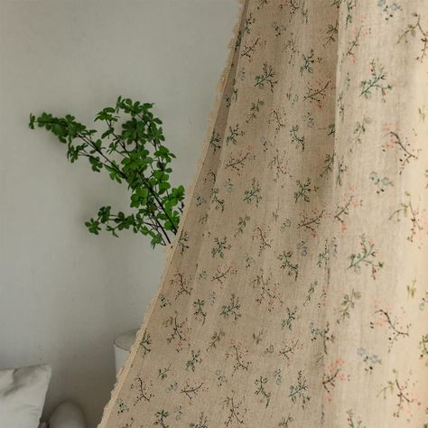 PRICES MAY VARY. Size: Each package include 2 panels, each panel measures 52 W by 84 L inch, total width is 104". Material: Cotton and linen blend curtains, which is thick and durable fabric, super soft and smooth to touch. Fabric About 60%-70% light blocking, offer you enough privacy, can serve as room darkening curtains and window decoration. Design & Style: Unique selection of botanical floral pattern with tassel, the farmhouse style brings a retro country atmosphere to your room and create a Cottagecore Curtains, Windows Curtains, Cottagecore House, Farmhouse Window Treatments, Floral Farmhouse, Farmhouse Style Bedrooms, Living Room Drapes, Dining Room Windows, Countryside Style