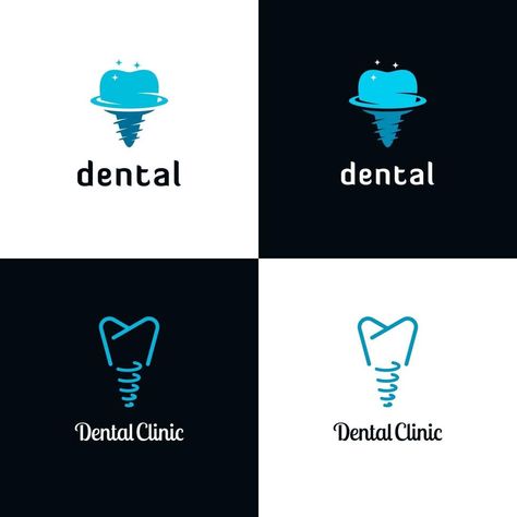 Dental Implant Logo Set Dental Clinic Logo, Clinic Logo, Dental Logo, Dental Implant, Clinic Design, Logo Set, Dental Implants, Dental Clinic, Design Inspo