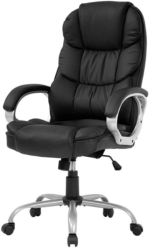 Amazon.com: Office Chair Computer High Back Adjustable Ergonomic Desk Chair Executive PU Leather Swivel Task Chair with Armrests Lumbar Support (Black): Furniture & Decor Ergonomic Desk Chair, Executive Office Desk, Best Office Chair, High Back Office Chair, Adjustable Chairs, Computer Desk Chair, Ergonomic Desk, Black Office Chair, Leather Office