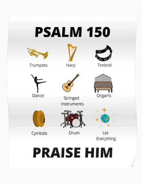 Psalms 150 Psalms 150, Discipleship Training, Bible Worksheets, Bible Psalms, Psalm 150, Vbs 2023, Kids Ministry, Book Of Psalms, Trumpets