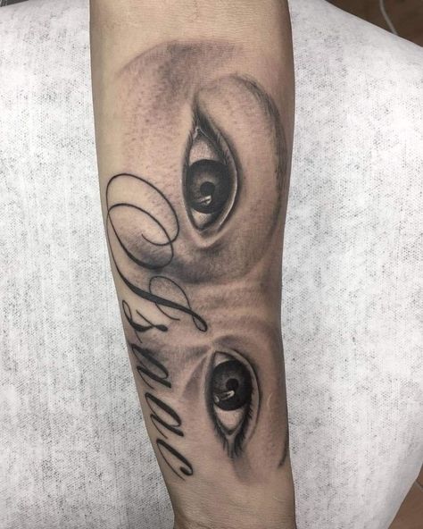 Baby Eyes Tattoo, Tattoo Layout, Baby Tattoo Designs, Pretty Hand Tattoos, Black Girls With Tattoos, Baby Eyes, Tattoo For Son, Arabic Tattoo, Baby Tattoos