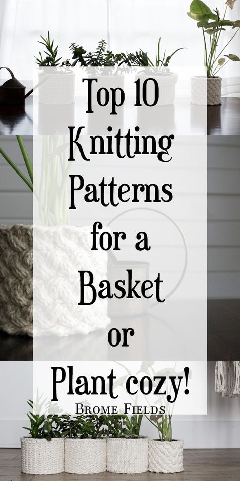 Top 10 Knitting Patterns for a Basket or Plant Cozy! Knit Basket Pattern Free, Plant Cozy, Knitted Basket, Knitting Things, Designer Knitting Patterns, Planter Cover, Crochet Storage Baskets, Yarn Basket, Plant Pot Covers