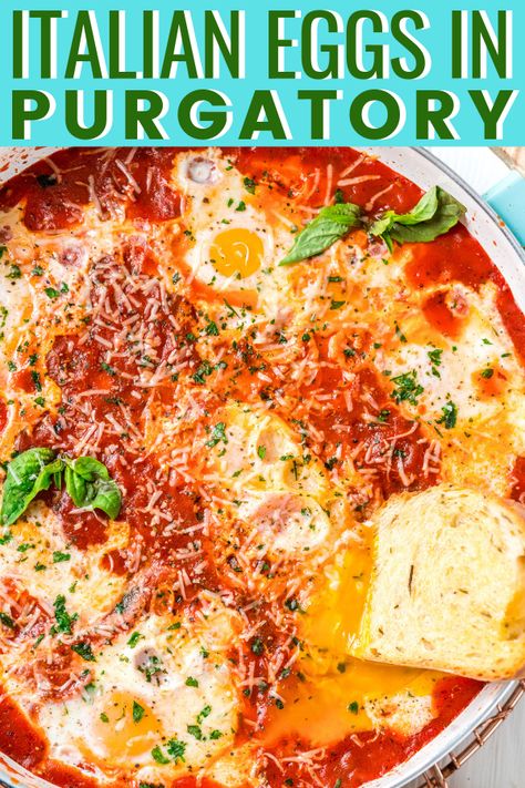 Tomato Eggs, Tomatoes Eggs, Italian Breakfast Recipes, Eggs In Purgatory, Egg Recipes For Dinner, Italian Eggs, Tomato Breakfast, Eggs Dinner, Shakshuka Recipes