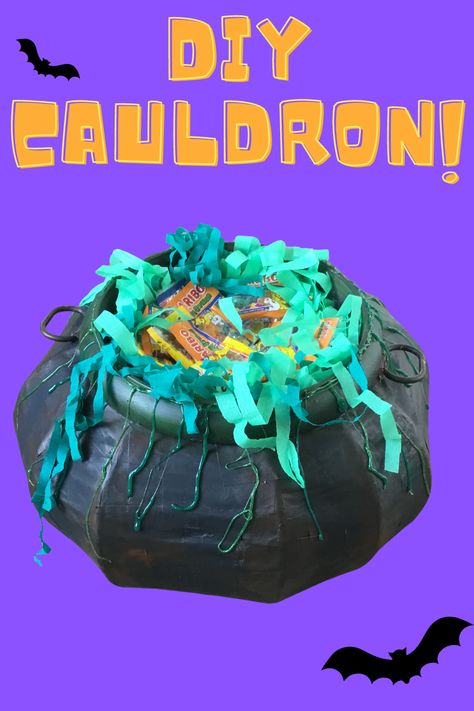 Diy Witch, The Cauldron, Pva Glue, Witch Diy, Brown Paint, Glue Sticks, Diy Cardboard, The Witch, Diy Halloween Decorations