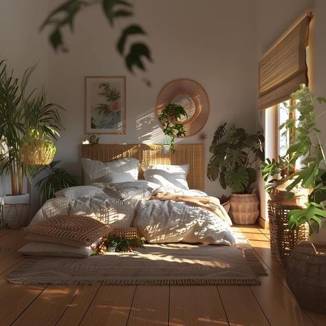 Urban Jungle Bedroom, Zen Bedroom Ideas, Dream Apartment Decor, Dekorasi Kamar Tidur, Dream House Rooms, Redecorate Bedroom, Apartment Decor Inspiration, Dream Room Inspiration, Room Makeover Bedroom