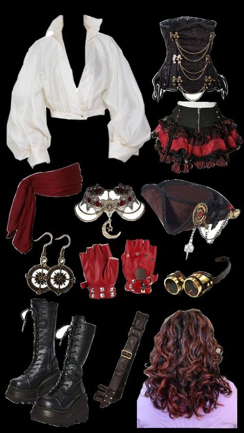 Jack Sparrow's daughter in Descendants. An outfit I think she would wear. Jack Sparrow Halloween, Easy Halloween Outfit, Jack Sparrow Costume, Comic Con Outfits, Combat Clothes, Princess Halloween Costume, Pirate Halloween Costumes, Pirate Outfit, Pretty Halloween Costumes