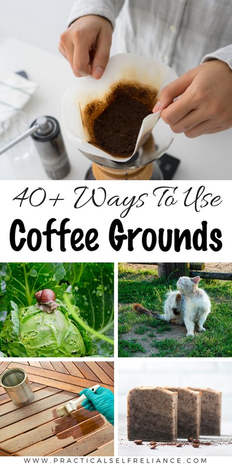 Used Ground Coffee Uses, How To Make Coffee Fire Logs, What To Do With Used Coffee Grounds, Coffee Grounds In The Garden, Recycling Hacks, Used Coffee Grounds, Medicinal Weeds, Soap Making Recipes, Diy Cleaning Solution