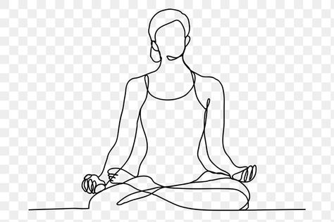 Yoga Line Art, Line Art Yoga, Yoga Png, Yoga Woman, Meditation Yoga, Yoga Women, Yoga Meditation, Easy Drawings, Line Art