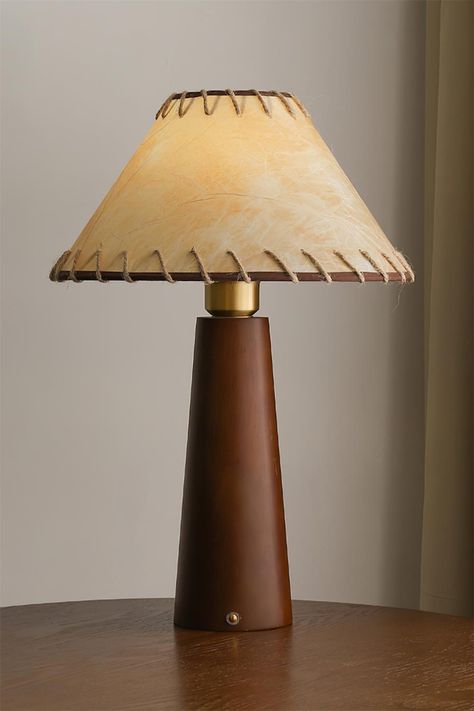 vintage-inspired glow with Kibo Wood Table Lamp. It features a distinct shade made of jute, knotted with a unique pattern, that will make any room feel stylish and sophisticated. Its classic yet modern design will make a statement in any living space, making it the perfect way to bring elegant sophistication to your home. Brass Living Room, Wood Table Lamp, Dog Business, Modern Desk Lamp, Unique Table Lamps, Wood Floor Lamp, Kitchen Ceiling Lights, Wood Chandelier, Table Lamp Wood